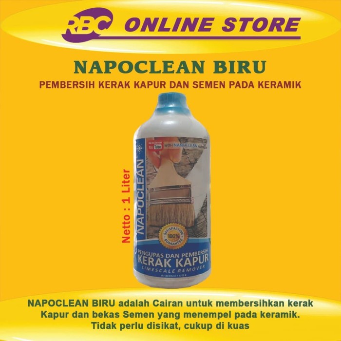 Pembersih Ajaib Pembersih Keramik NAPOCLEAN BIRU Menghilngkan Noda Kerak Semen & Kapur