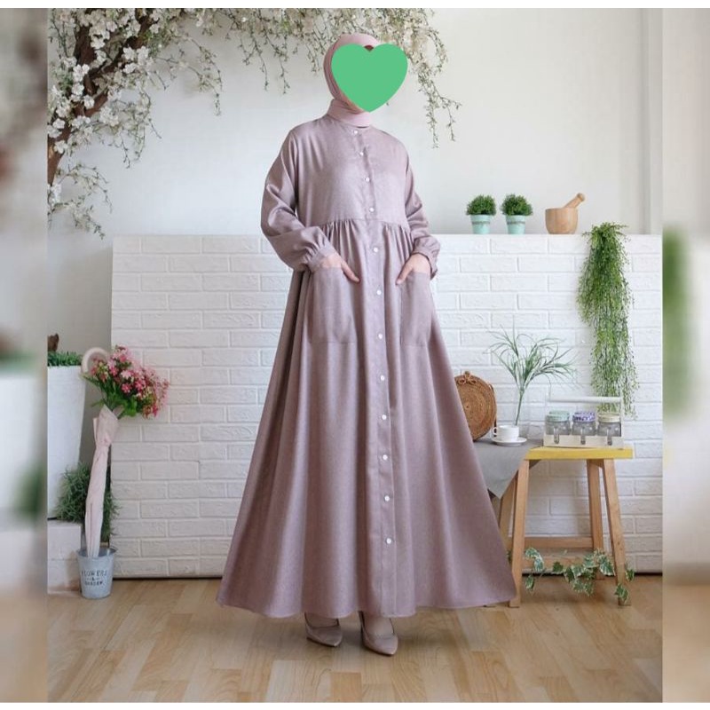 (free parfum#4)Gamis Button Mati madinah brand اجتهدbahan katun madinah FODU impor