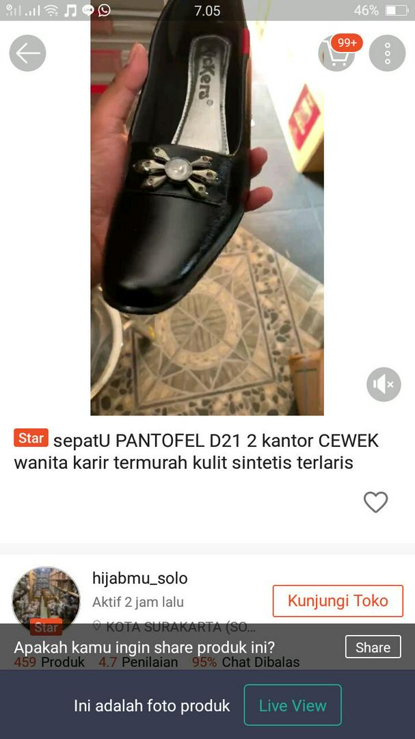 Sepatu Pantofel D21 2 Kantor Cewek Wanita Karir Termurah Kulit Sintetis Terlaris