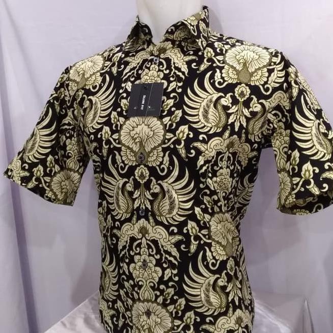 CX70 KEMEJA BATIK ALISAN SLIM FIT PENDEK MOTIF LABA LABA - MERAH, S L948