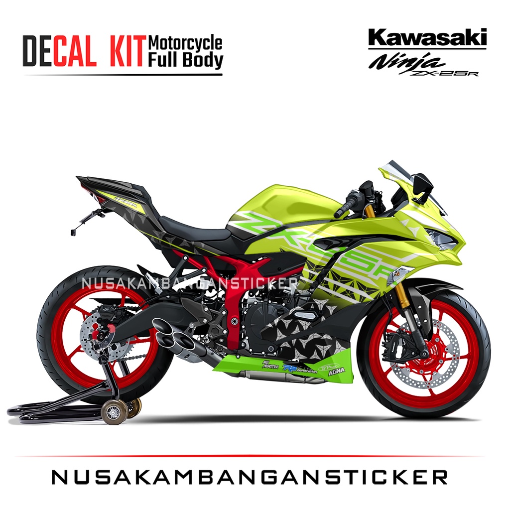Stiker Ninja ZX25R Green Lime Star