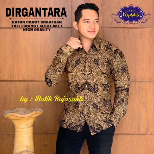 Batik Pria DIRGANTARA Katun Cabut Sragenan Full Furing Termurah