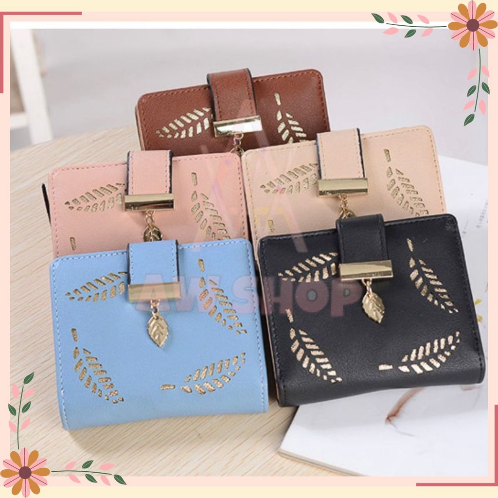 Dompet Import Mini Daun Leaf | Dompet Wanita Mini