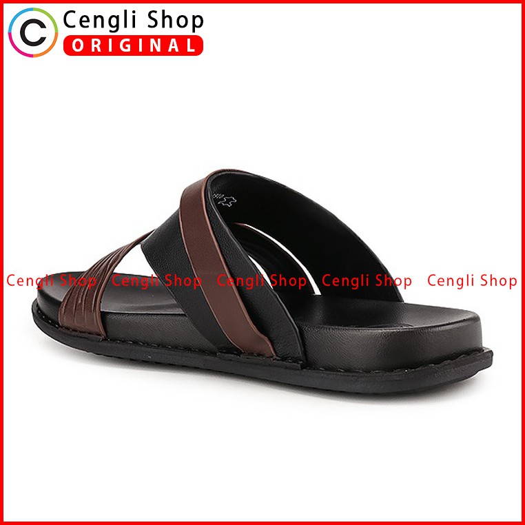 PLAYBOY SANDAL KULIT CASUAL PRIA ORIGINAL TERBARU BRANDED  PLE6 HITAM