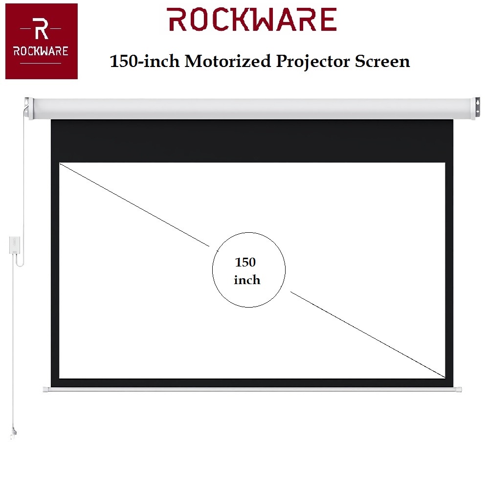 ROCKWARE RW-RSP004 - Layar Proyektor 180 inci - Gulung Otomatis