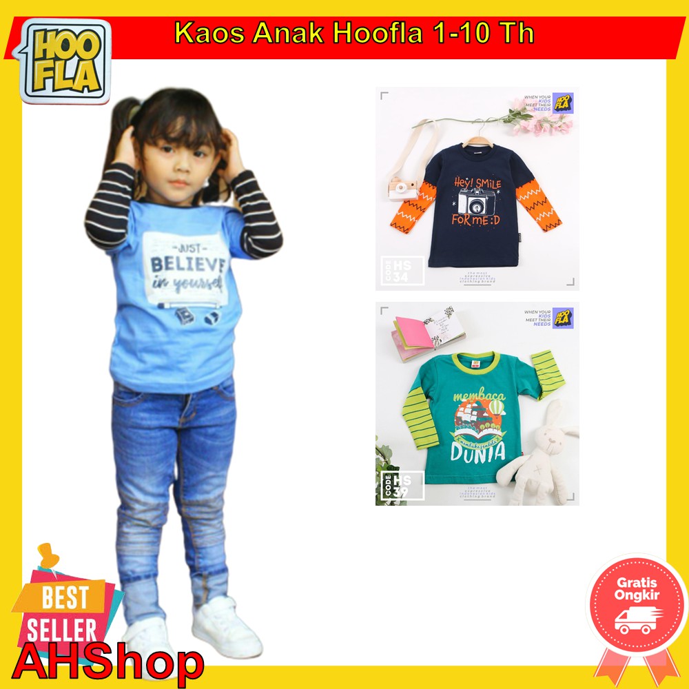 Hoofla Kids Kaos  Anak  Cewe Baju Atasan Laki Pakaian 