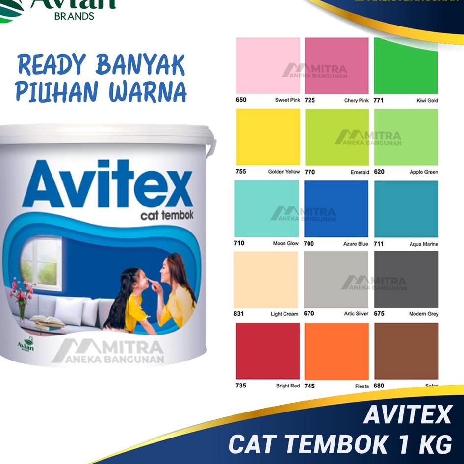 Sekarang Meriah AVITEX CAT TEMBOK 1 KG / CAT DINDING AVIAN / CAT TEMBOK KILOAN / CAT PLAFON GYPSUM P