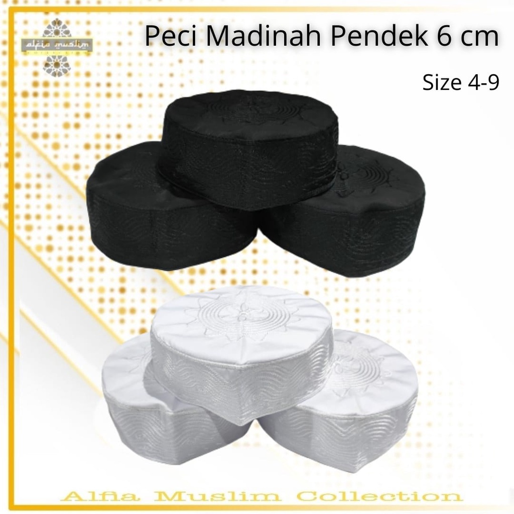 Peci Madinah/Peci Haji/Kopyah Madinah/Kopyah Haji/Peci Madinah Pendek