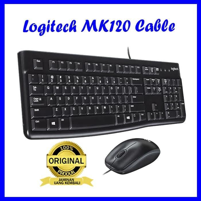 Logitech Keyboard + Mouse Cable MK120 Original Garansi Resmi