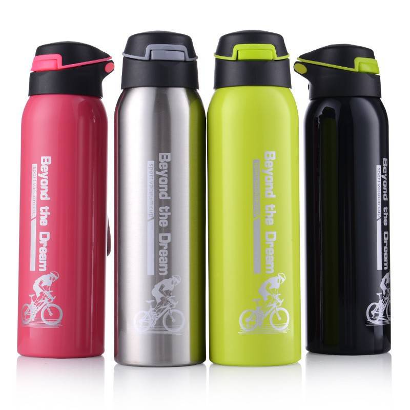 BTD Botol Minum Sepeda Thermos Bicycle Kettle Drink Bottle Stainless Steel 500ml A1A096 Black Grab