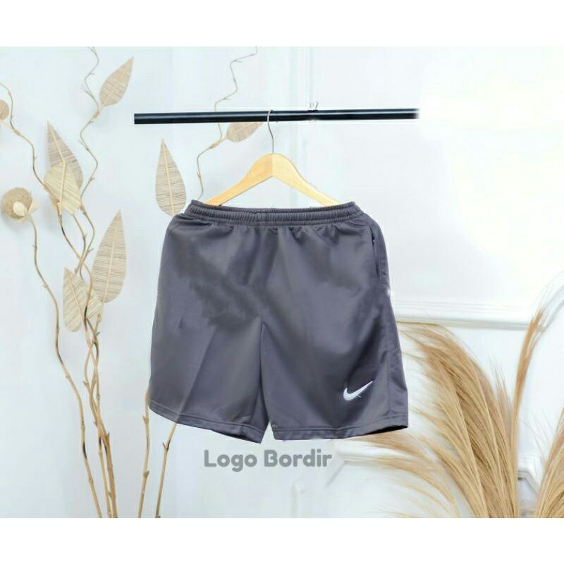 Celana Olahraga Pendek Pria HITAM Import Original Jogging Running Santai Voli Casual Cowok Cewek