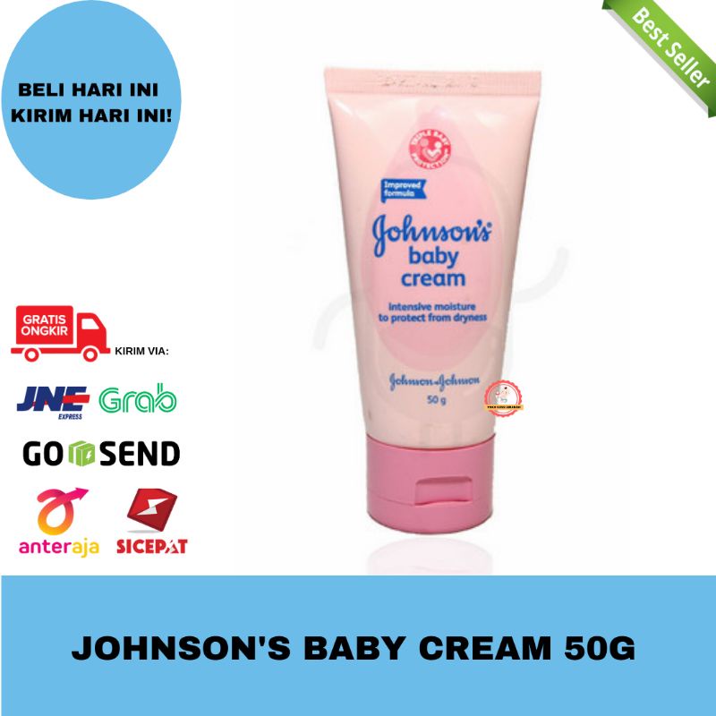 JOHNSON BABY CREAM 50G KRIM BAYI JOHNSON TUBE UNTUK ATASI RUAM POPOK KRIM PELEMBAB KULIT BAYI