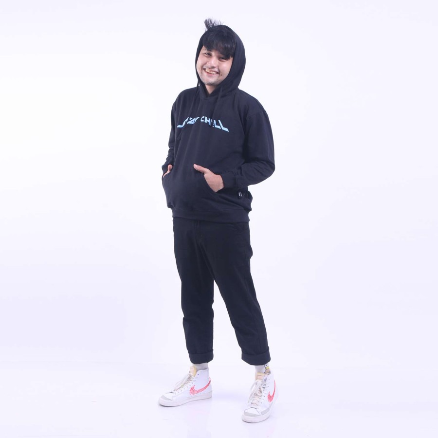 HOODIE PULLOVER HEYHO BLUE SC IN BLACK