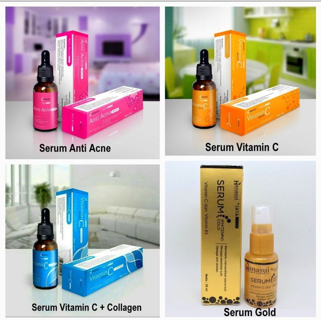 HANASUI serum wajah BPOM / serum Vit C / serum Vit C dan Collagen/Serum Acne / Serum Gold