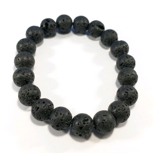 GELANG NATURAL BATU LAVA STONE 12MM GELANG METEOR BATU SATAM TERMURAH