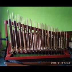 Angklung toel / Angklung ngamen gendong 18 nada bahan bambu hitam