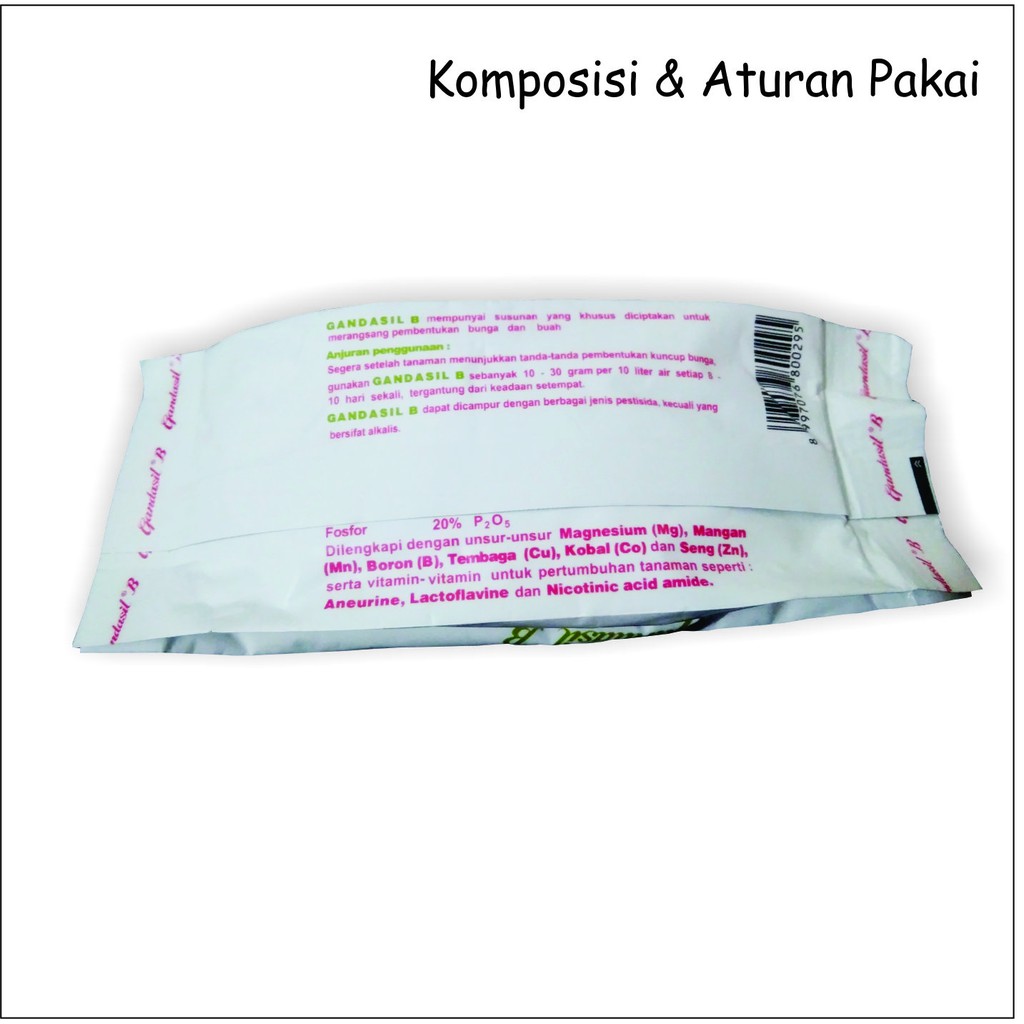 PUPUK GANDASIL B / PUPUK TANAMAN BUAH BUNGA 100 GRAM / PUPUK ANGGREK ASOKA MAWAR