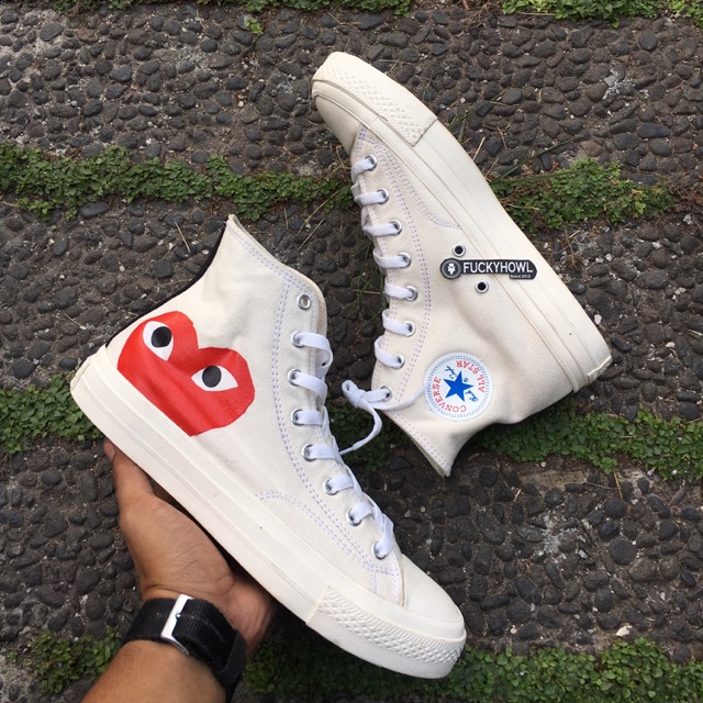 Sepatu Converse CDG Play High Fullwhite