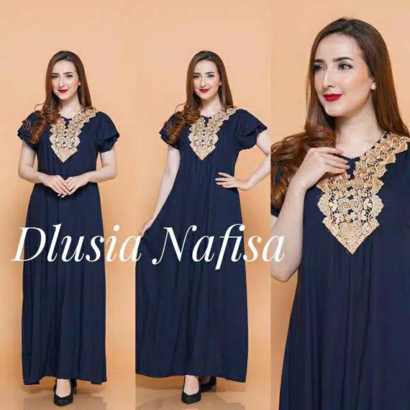 DASTER ARAB ZEEMA | RAYON SUPER GRADE A | RESLETING DEPAN BUSUI | RENDA MILO-Nafisa navy