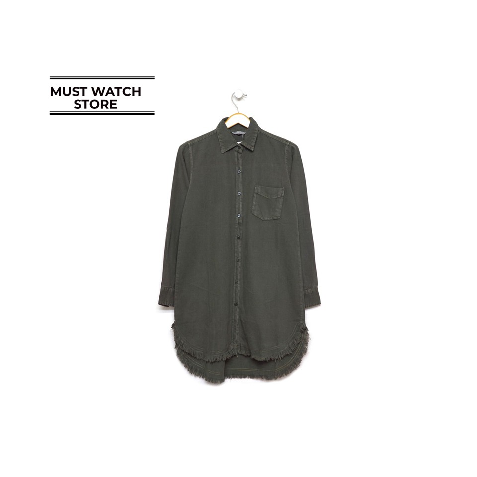 TUNIK DENIM WANITA ARMY BAJU FORMAL BAJU KANTOR MURAH