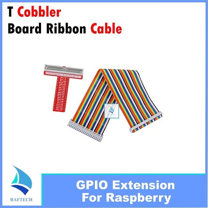 GPIO Extension T Cobbler dan Board Ribbon Cable 40P untuk Raspberry Pi