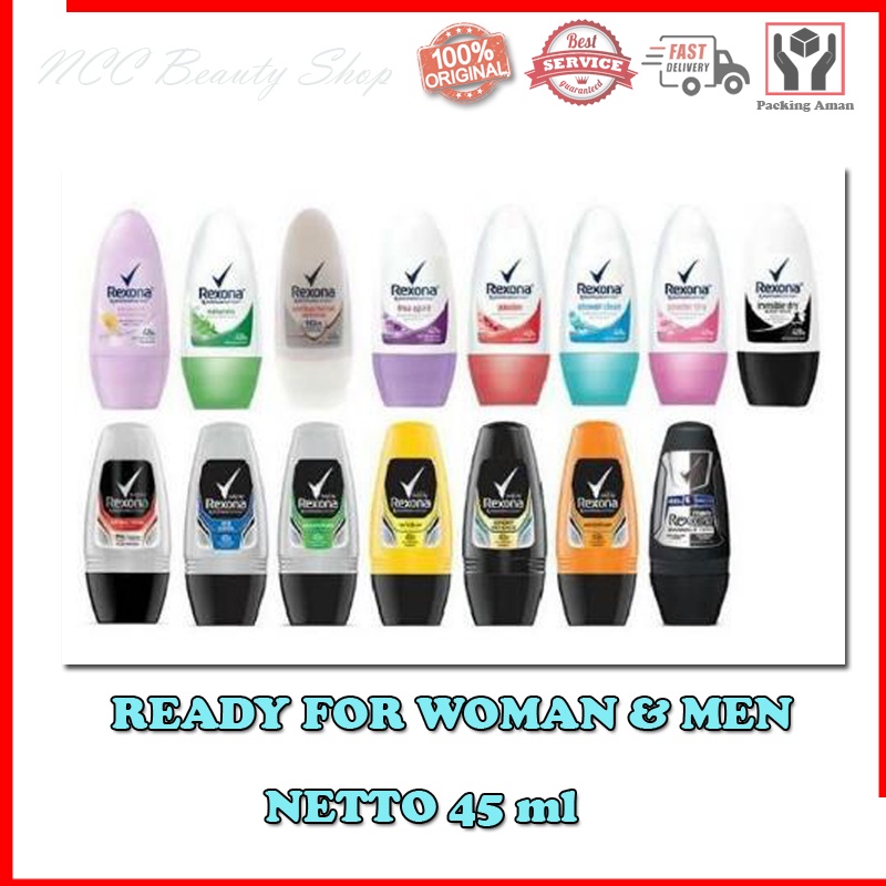 * NCC * REXONA Deodorant Woman And Men Untuk Cewek Dan Cowok Roll On Wangi Sepanjang Hari