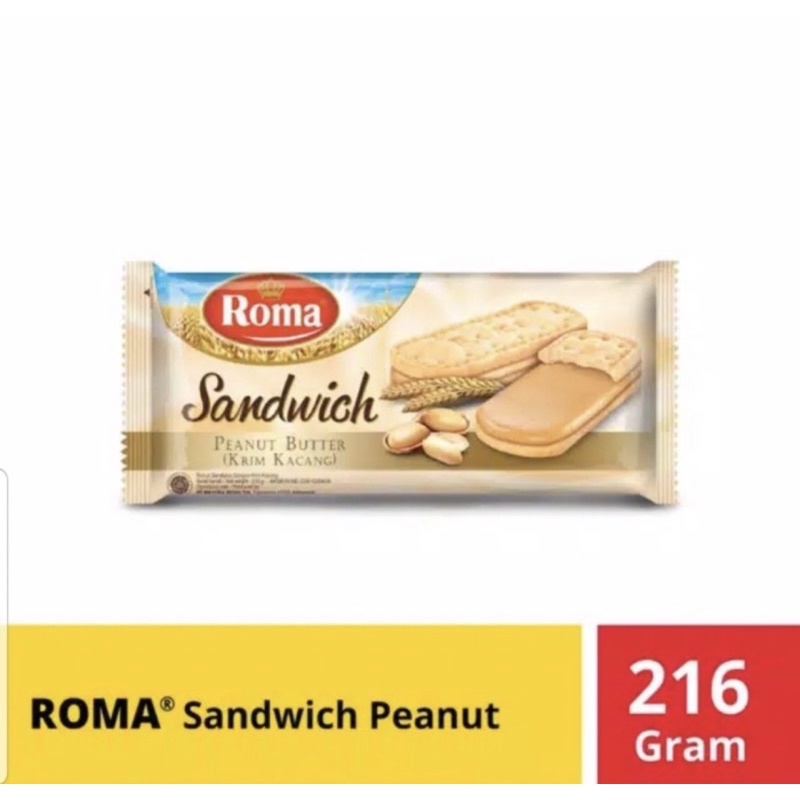 

ROMA SANDWICH PEANUT BUTTER / COKLAT 216 GR