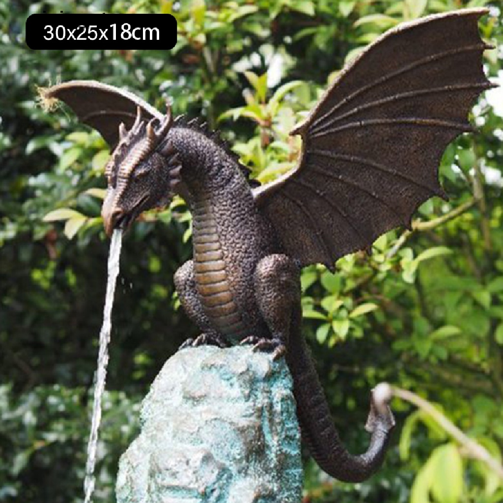 Ornamen Patung Naga Air Mancur Bahan Resin Untuk Taman