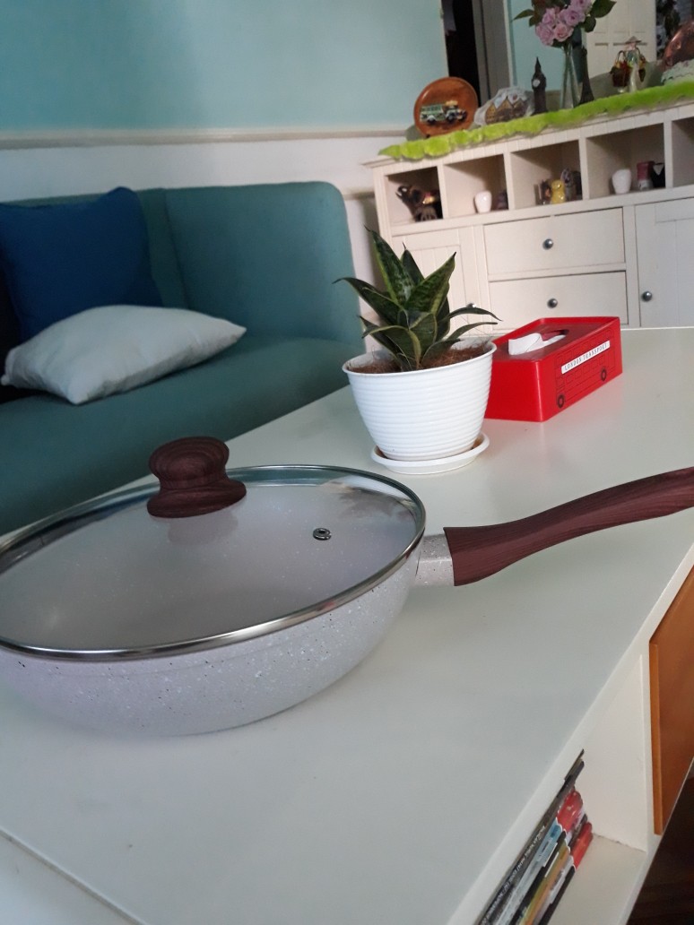 Bolde Super Pan Wok ( Wajan ) 26 Cm + Lid Tutup Kaca, Granite Beige Series