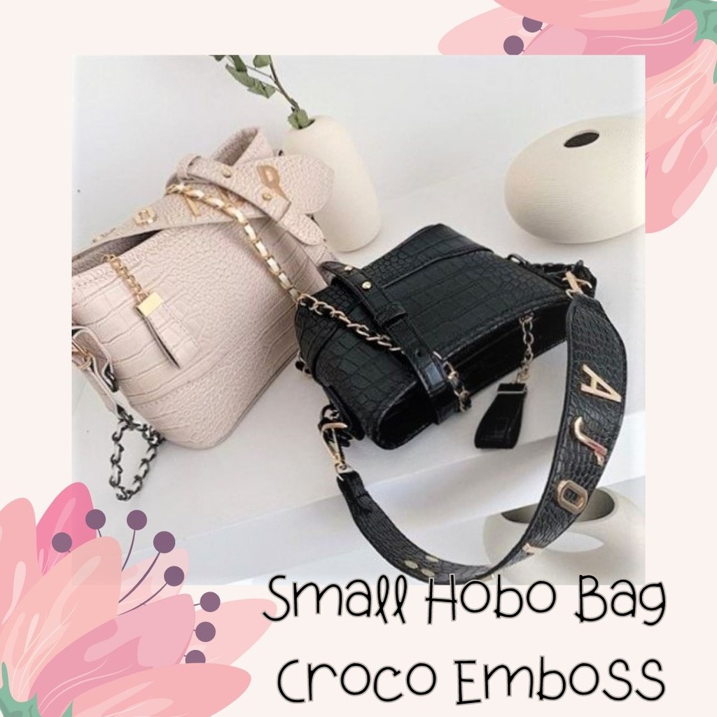 Tas Selempang Hobo Bag Croco Emboss B9170