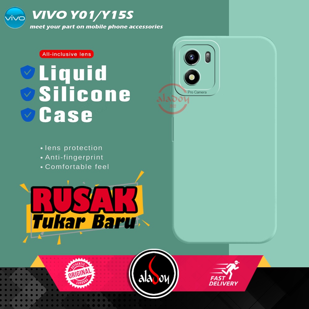 Case Vivo Y01 , Vivo Y15S 2022 Soft Case Liquid Silicone Pro Camera Premium Casing