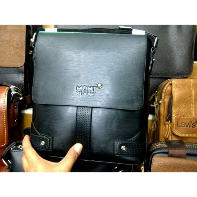 Tas Selempang Pria/Wanita Montblanc/ 2Muka Kulit Import Super.