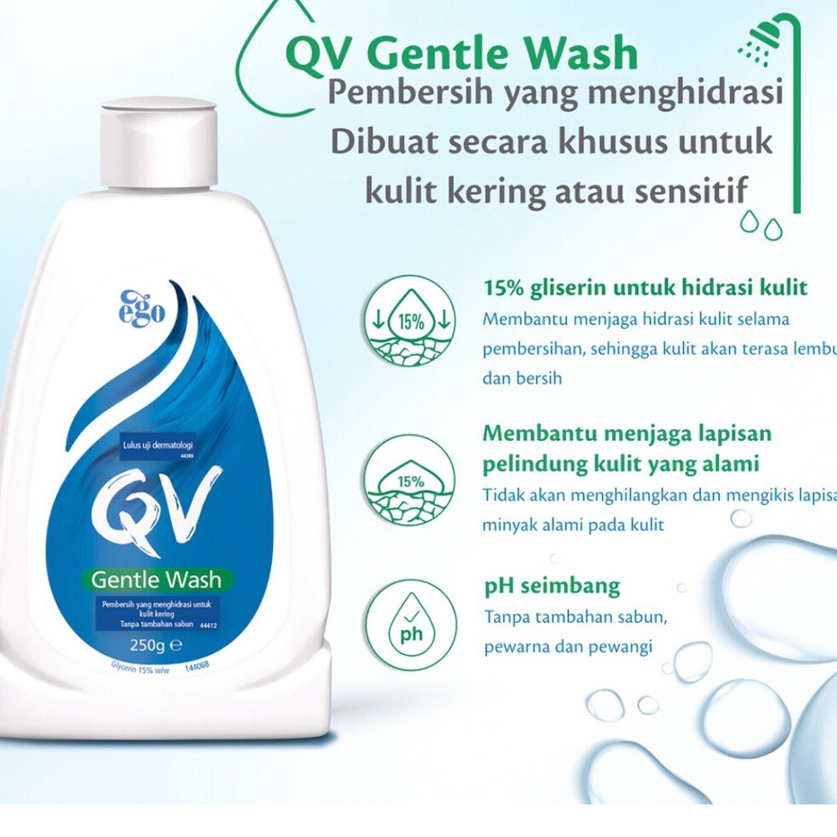 QV Gentle Wash Untuk Kulit Kering dan Sensitif (pH seimbang)- 250ml