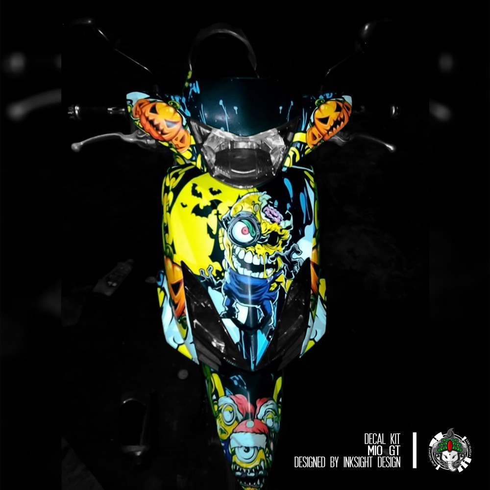 Dekal Sticker  Decal Motor  Yamaha Mio GT Minion Zombie 