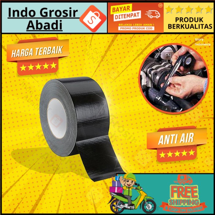 ISOLASI LAKBAN HITAM KARET KABEL SATELIT ANTI AIR SOLATIP PIPA LEDENG WATERPROOF TAHAN HITAM TAPE