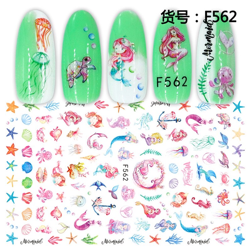 LRC Stiker Kuku Flower Watercolor Art Nail Sticker