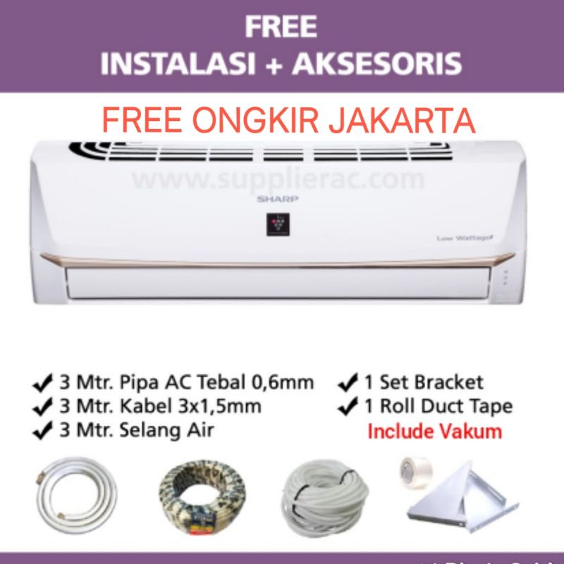 +PASANG AH-AP5UHL 1/2 PK AC Sharp Plasmacluster Lowwatt  330 watt