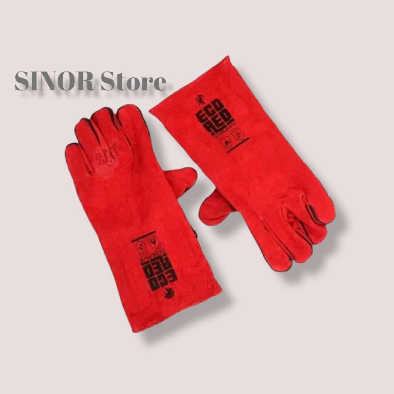 Sarung Tangan Las Kulit Merah ECORED 14 Inch Gosave Welding Gloves Sarung Tangan Safety