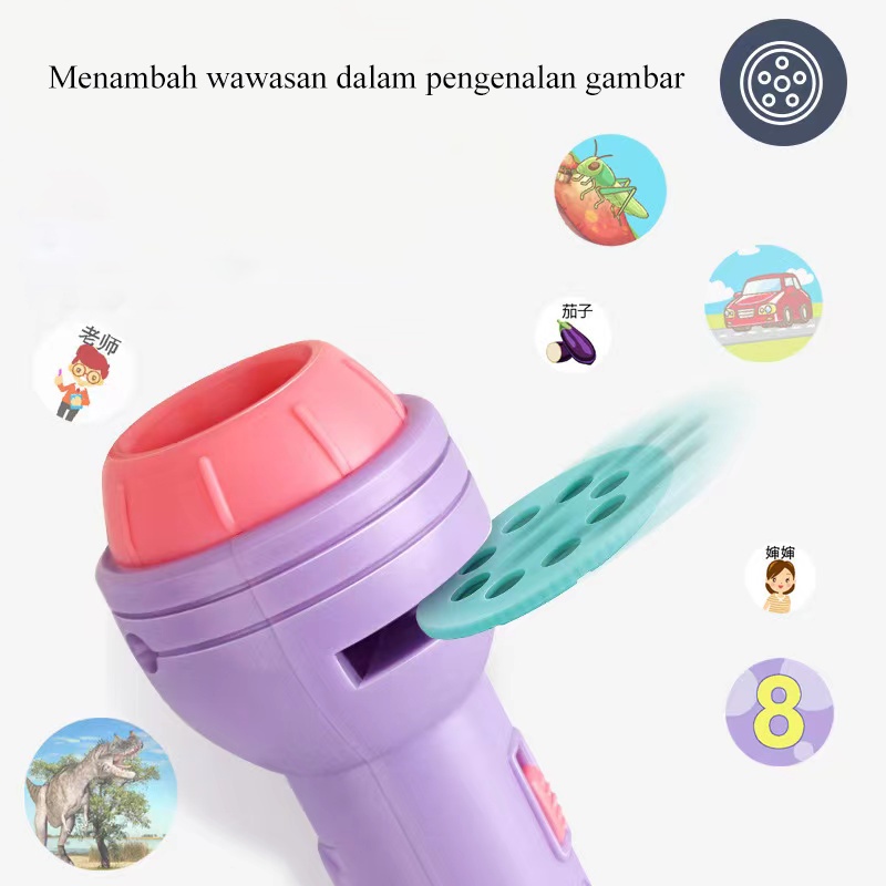 Mainan Anak Senter Proyektor / Fun Flashlight / Mainan Proyektor Gambar / Mainan Edukasi / Mainan Senter Anak