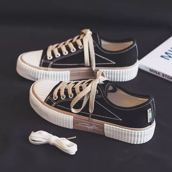 Sneakers Sepatu Wanita Kanvas Import Conv Netral 70s Low Spatu Snikers Canvas Impor Korean Style Perempuan Cewek Cewe FSH269 Cladiva-Black
