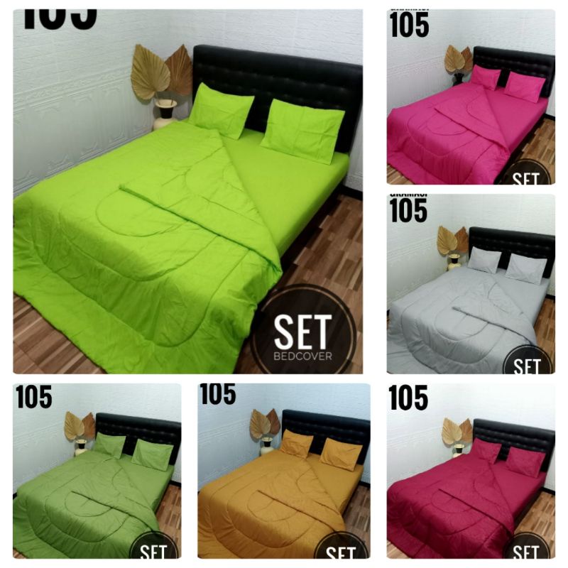 Badcover polos/embos +sprei ukuran 180x200 & 160x200