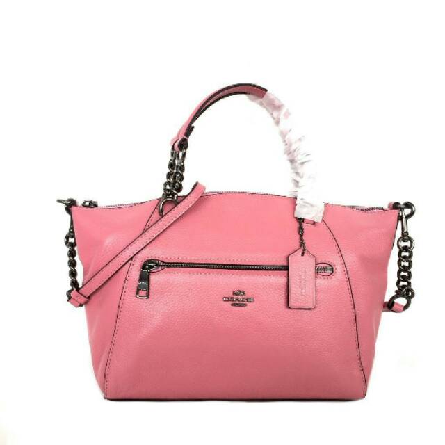 Coach Chain Prairie Satchel pink tas ori original authentic crossbody