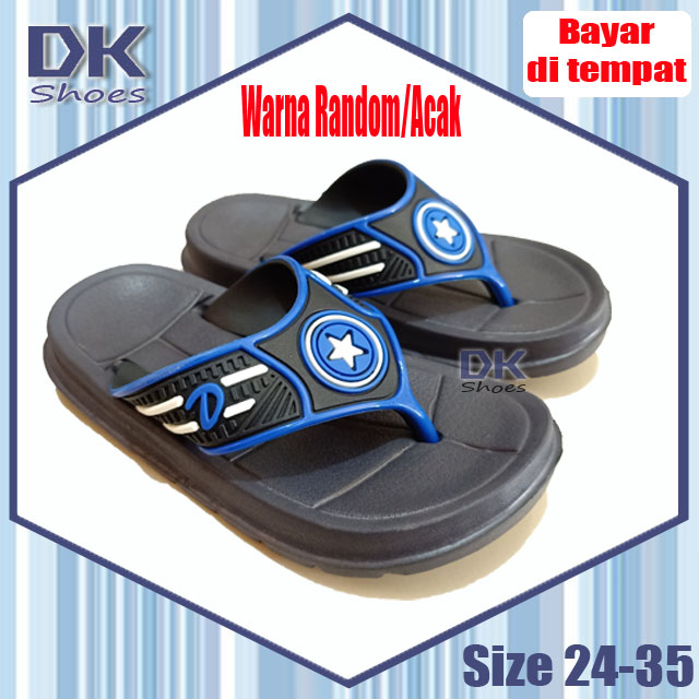 Sandal anak cowok Dua Kaki 24-35 / Sandal Jepit Santai Karakter Anak Laki / Sandal Karet /Sandal Sehari-hari Anak Laki