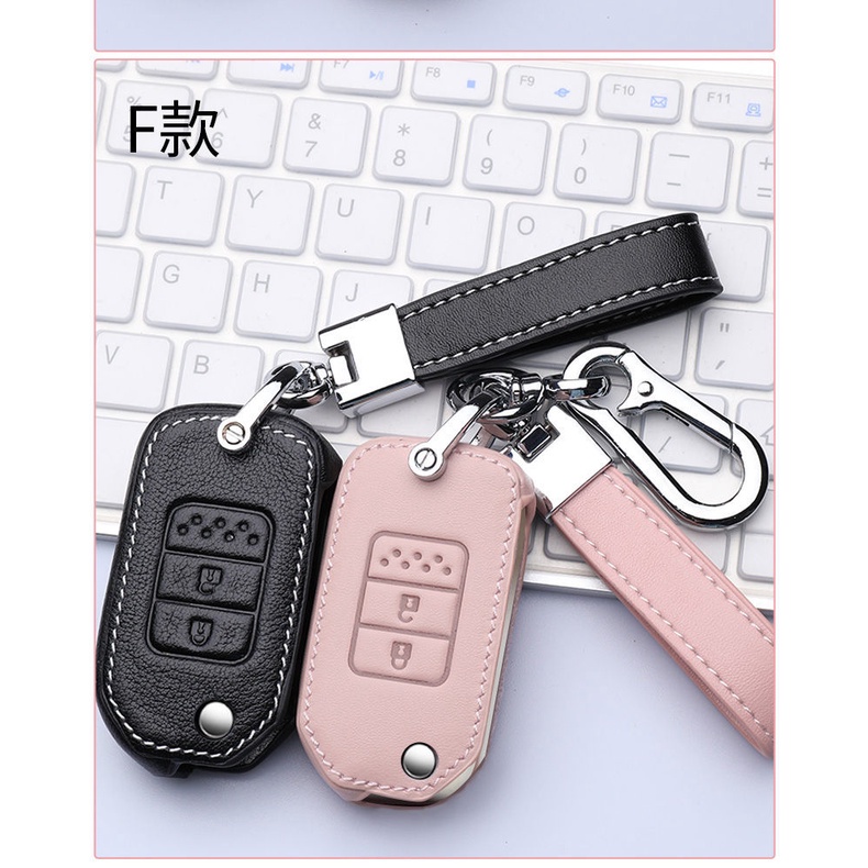 NEW high quality Leather Car Key Case Protection Cover For Honda City Civic Jazz BRV Accord HRV Odyssey CRV