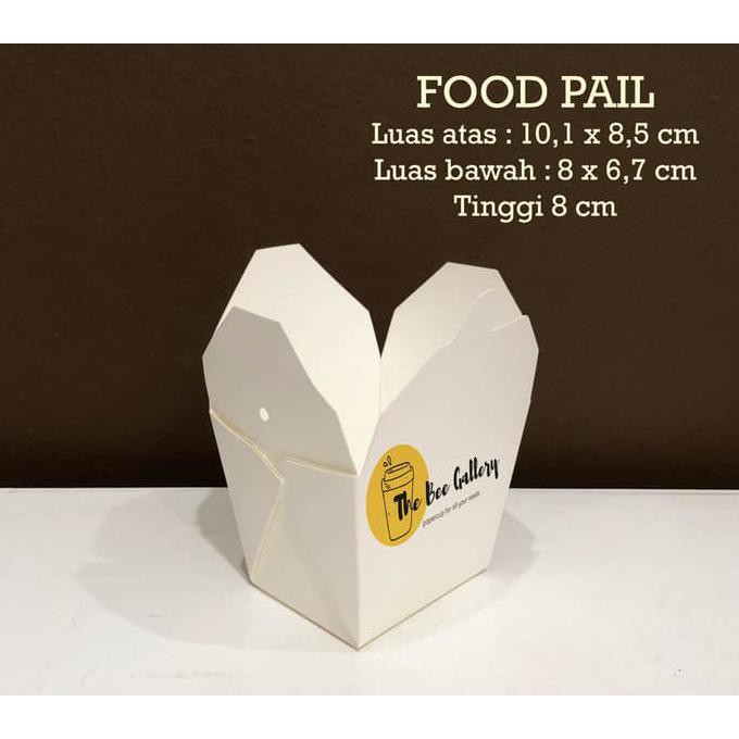 FOOD PAIL / Box Makanan Kertas Polos nasi bento - isi 500