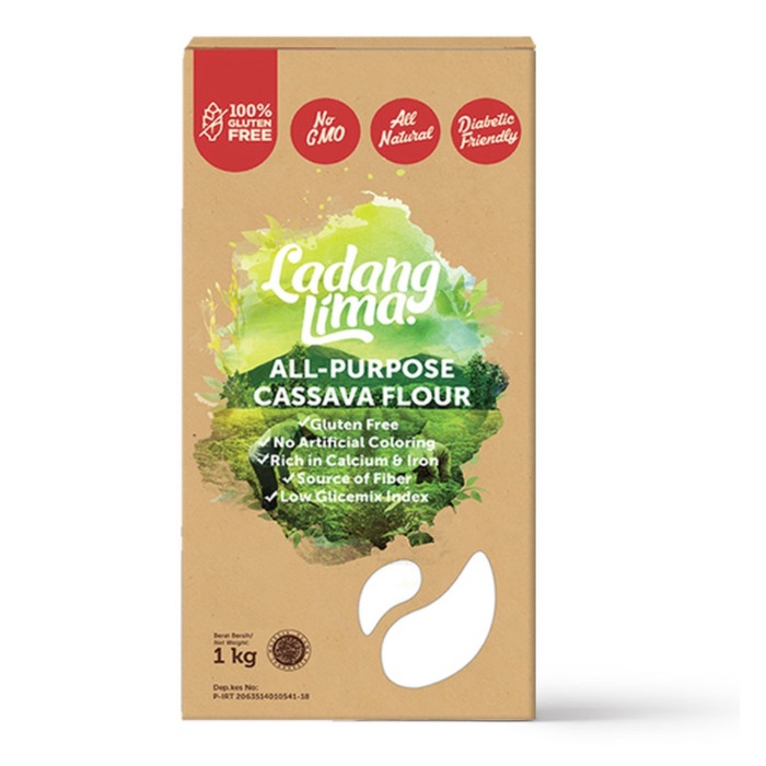 

cs777vv Tepung Singkong Serbaguna Bebas Gluten Free 1Kg - Ladang Lima - 2 X 1000G Da01D100