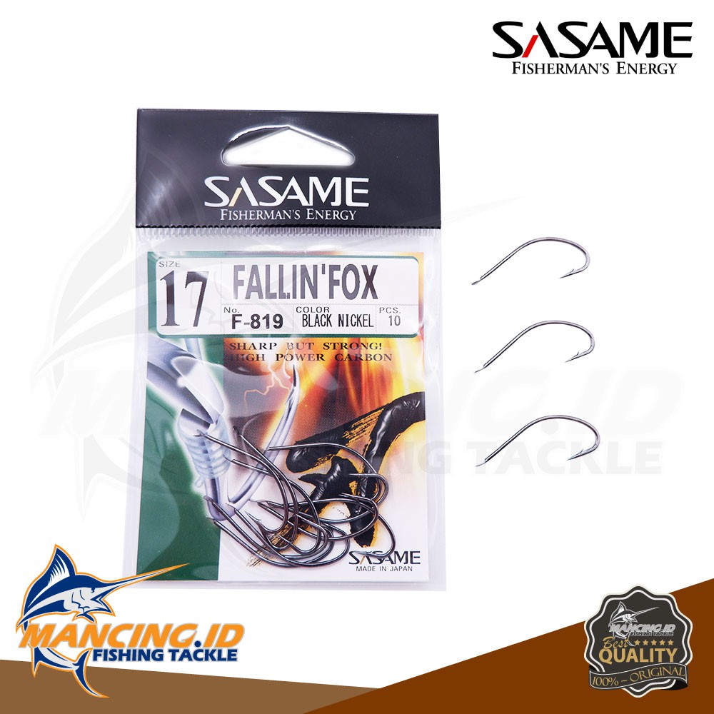 Sasame FALLIN FOX  F-819 Flat Carbon Hook Kail Pancing Ikan Mas Gurame Bawal Patin Anti Moncel Made 