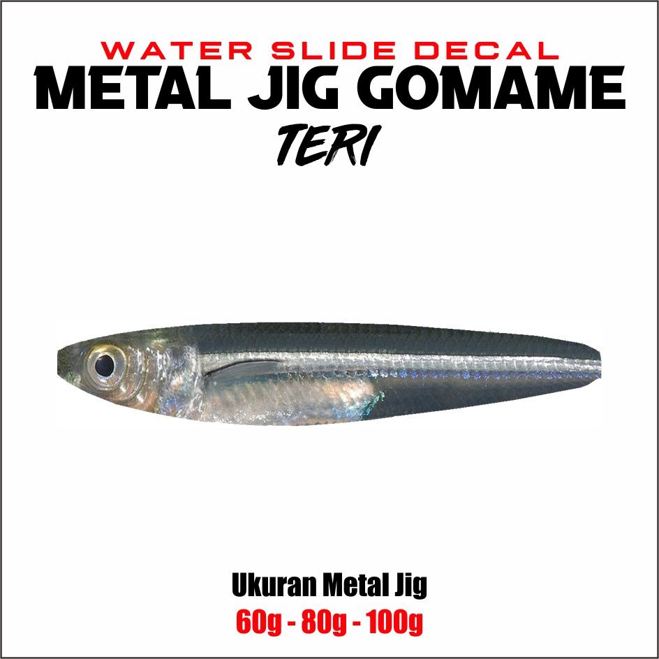 Gomame Teri Water Slide Decal stiker Metal Jig 60g 80g 100g