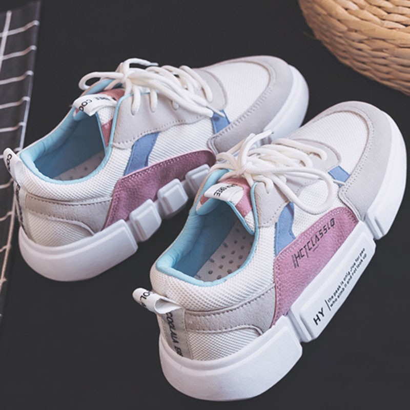  Sepatu  Sneakers  Model Korea Ulzzang Warna Putih  Untuk 