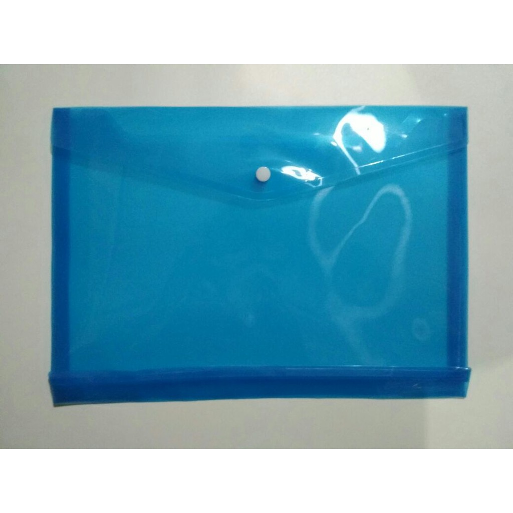Map Kancing Punggung Bahan Plastik Tebal Ukuran Folio Warna Biru AKASHIRO